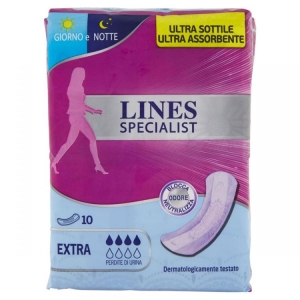 LINES Specialist Assorbenti Extra per Perdite Leggere con Barriera Laterali Protettive - 10pz