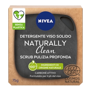NIVEA Detergente Solido Naturally Clean Scurb Carbone - 75gr