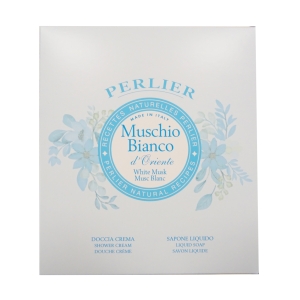 PERLIER Confezione Muschio Bianco - doccia crema + sapone liquido