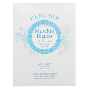 PERLIER Confezione Muschio Bianco - bagno crema + crema idratante