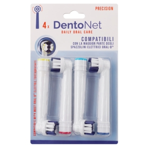 DENTONET Testine Ricarica Precision Compatibili - 4 pezzi