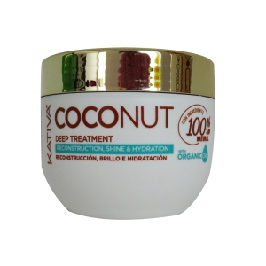 KATIVA Maschera Coconut Ricostruzione, Brillantezza ed Idratazione - 250ml