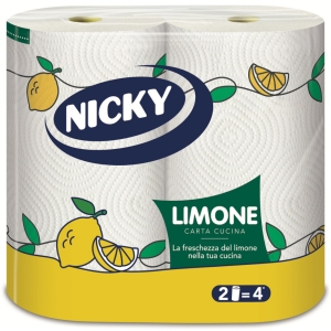 NICKY Carta Asciugatutto Cucina Limone - 2 rotoli