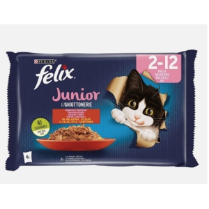 FELIX Ghiottonerie Junior Manzo e Pollo - 4*85gr