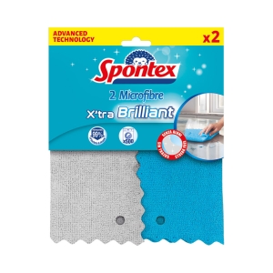 SPONTEX Panni Microfibra Brilliant - 2 pezzi