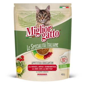 MIGLIOR GATTO Specialità Italiane Croccantini con Manzo, Avena e Barbabietola - 400gr