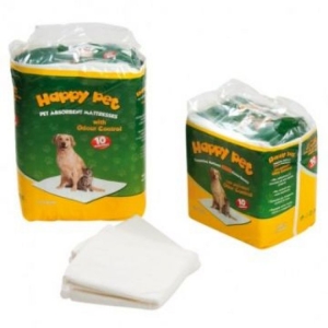 HAPPY PET Traverse Tappetini Assorbenti per Animali con Controlla Odori 10pz - 60x60cm