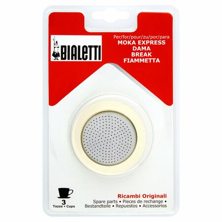 Bialetti Guarnizioni n°3 Piastrina n°1 per Moka express, Dama, Break, Fiammetta 3 tazze