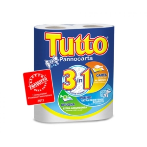 TUTTO Pannocarta Asciugatutto 3 in 1 Supertrama - 2 Rotoli