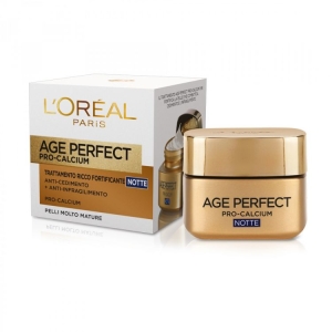 L'OREAL Age Perfect Pro-Calcium Trattamento Ricco Fortificante Anti-cedimenti e Anti-infragilimento Notte - 50ml