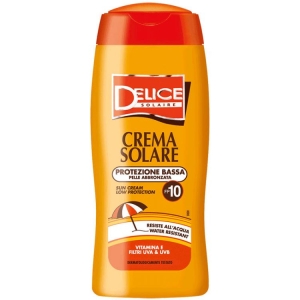 DELICE Crema Solare Pelle Abbronzata Resistente all'Acqua Protezione Bassa 10 - 250ml