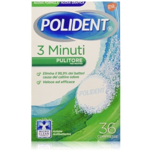 POLIDENT 3 Minuti Pulitore per Protesi Azione Antibatterica - 36pz