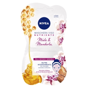 NIVEA Visage Maschera Nutriente Intensiva con Estratto di Miele Olio di Macadamia e Burro di Karitè - 15ml