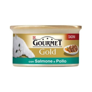 GOURMET Gold Dadini con Salmone e Pollo in Gelatina - 85gr