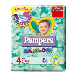 PAMPERS Baby Dry 4 Pannolini Maxi (7-18 kg) - 19pz