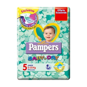 PAMPERS Baby Dry Junior 5 Pannolini Junior (11-25 kg) - 17pz