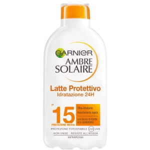 GARNIER Ambre Solaire Leggero e Setoso Latte Ultra Protettivo Ultra-leggero Protezione Bassa 15 - 200ml