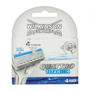 WILKINSON Quattro Titanium 4 Lame Rasoio Ricarica con Aloe e Jojoba - 4pz