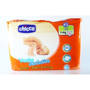 CHICCO Veste Asciutto 25 Pannolini Mini Tipo 2 (3-6kg) - 1pz