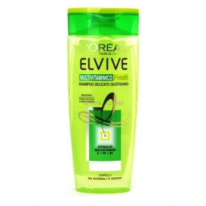 L'OREAL Elvive Multivitaminico Fresh Shampoo Delicato Quotidiano Lisciante Capelli da Normali a Grassi - 250ml