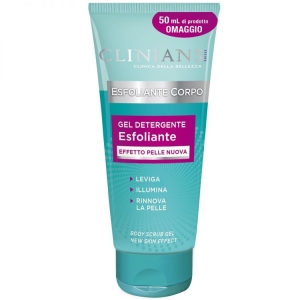 CLINIANS Gel Detergente Esfoliante Corpo Effetto Pelle Nuova con Microgranuli di Bambù - 150ml