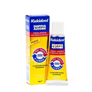 KUKIDENT Doppia Azione Crema Adesiva per Protesi Dentali - 40gr