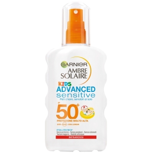 GARNIER Ambre Solaire Kids Advance Sensitive Spray con Long UVA e UVB Molto Alta 50+ - 200ml